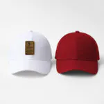 Phirsein White & Maroon Ediko Patch Baseball Caps – Adjustable Summer Hats for Men & Women
