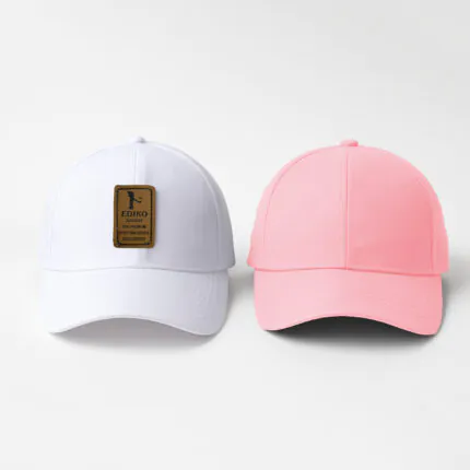 Phirsein White & Pink Unisex Summer Caps – Adjustable Stylish Hats for Men & Women (Set of 2)