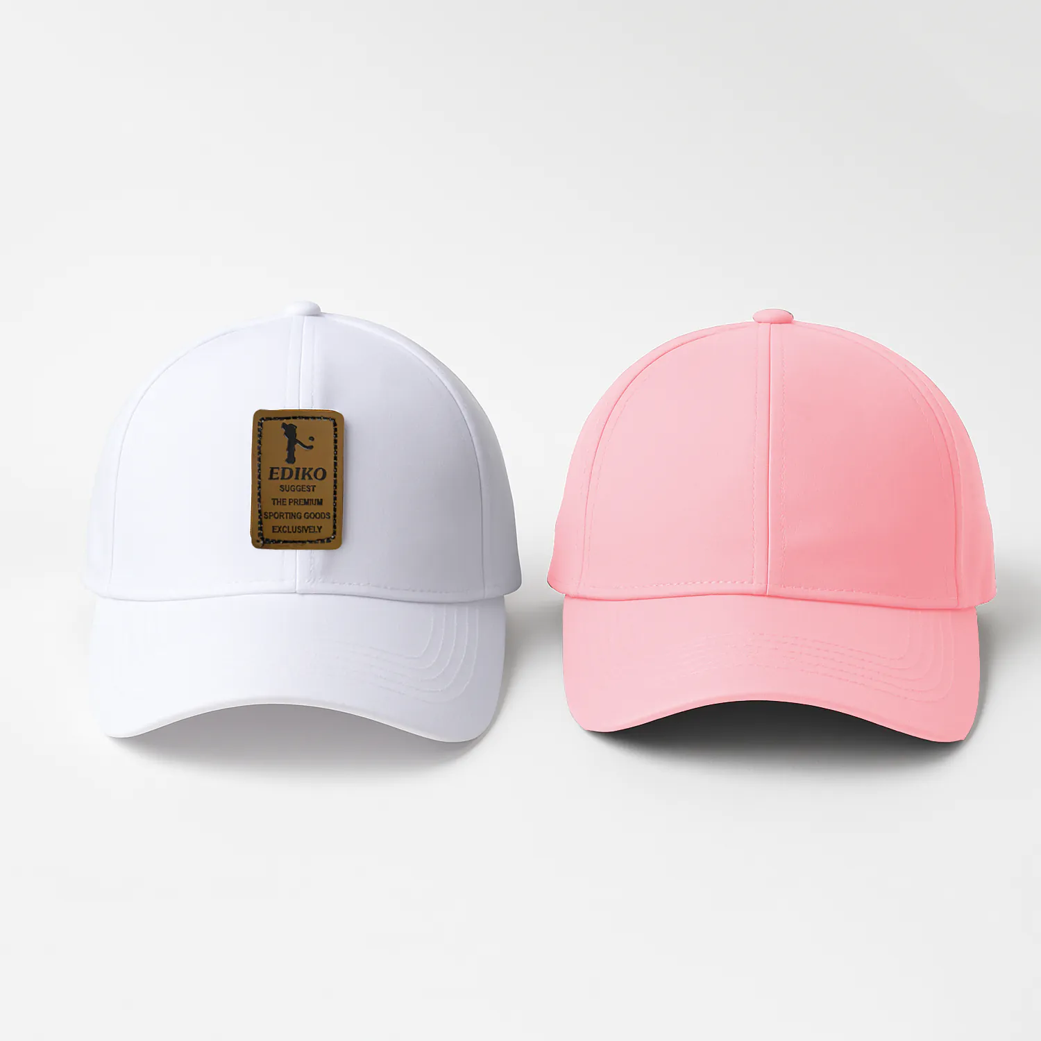 Phirsein White & Pink Unisex Summer Caps – Adjustable Stylish Hats for Men & Women (Set of 2) - Image 1