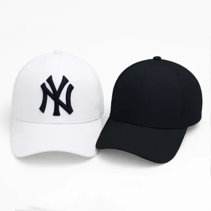 Phirsein Black & White Adjustable Baseball Caps Combo – Stylish Summer Hats for Men & Women
