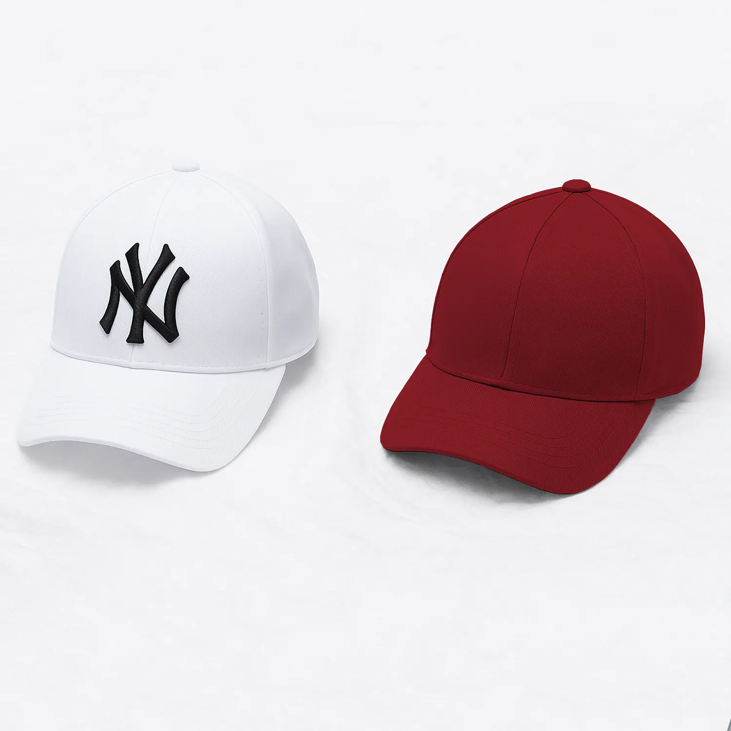 Phirsein ‘New York’ White and Maroon Adjustable Baseball Caps – Trendy Summer Hats for Men & Women - Image 4