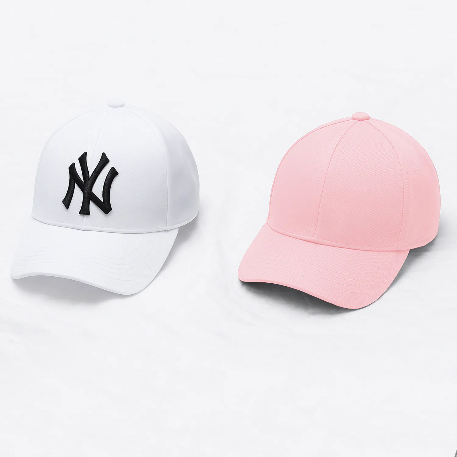 Phirsein ‘New York’ White and Pink Adjustable Baseball Caps – Summer Hats for Men & Women - Image 4