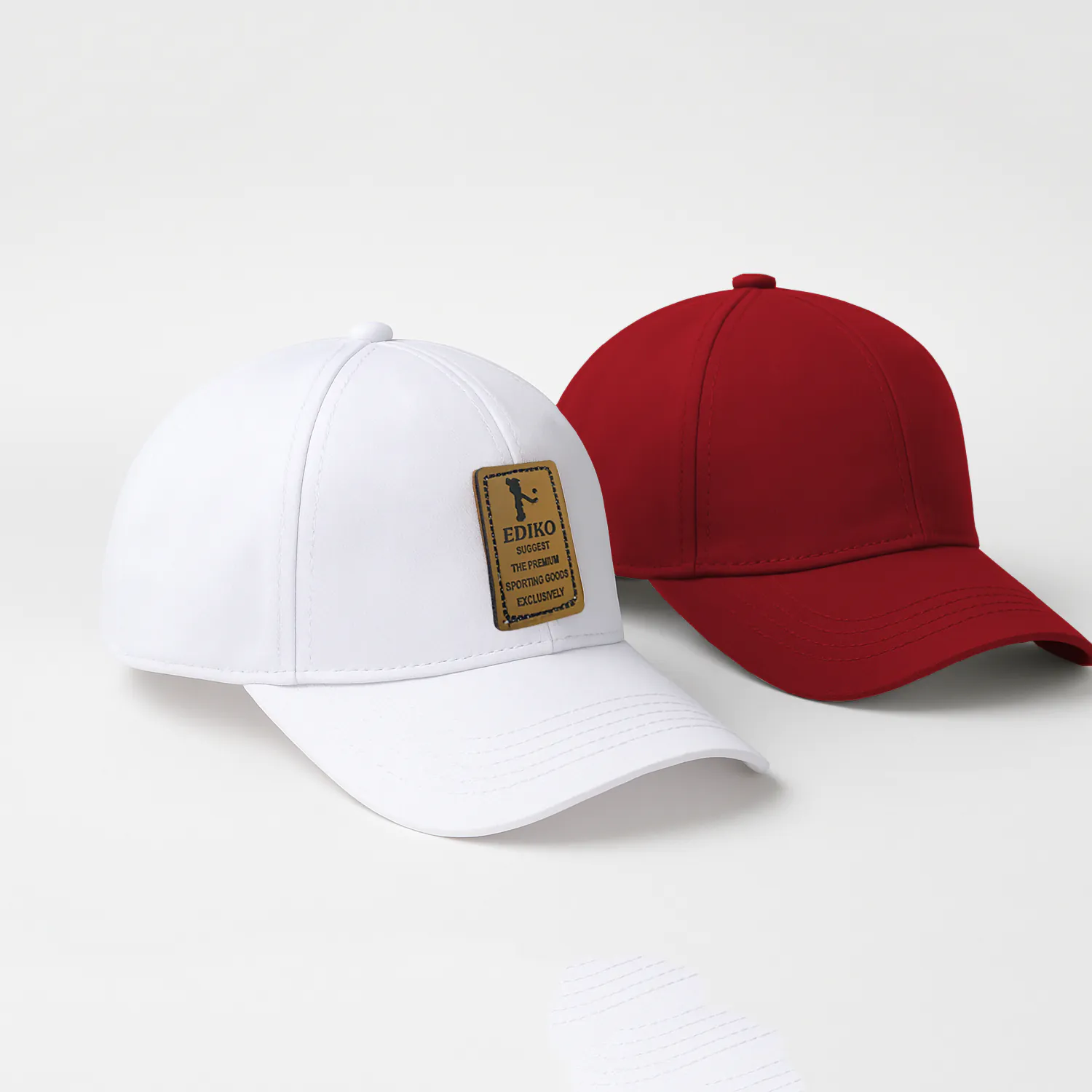 Phirsein White & Maroon Ediko Patch Baseball Caps – Adjustable Summer Hats for Men & Women - Image 4