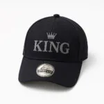 Phirsein Black "KING" Printed Adjustable Sports Cap for Men and Women | Premium Tin Tin Fabric | Bold Stylish Baseball Cap for Gym, Outdoor & Daily Wear