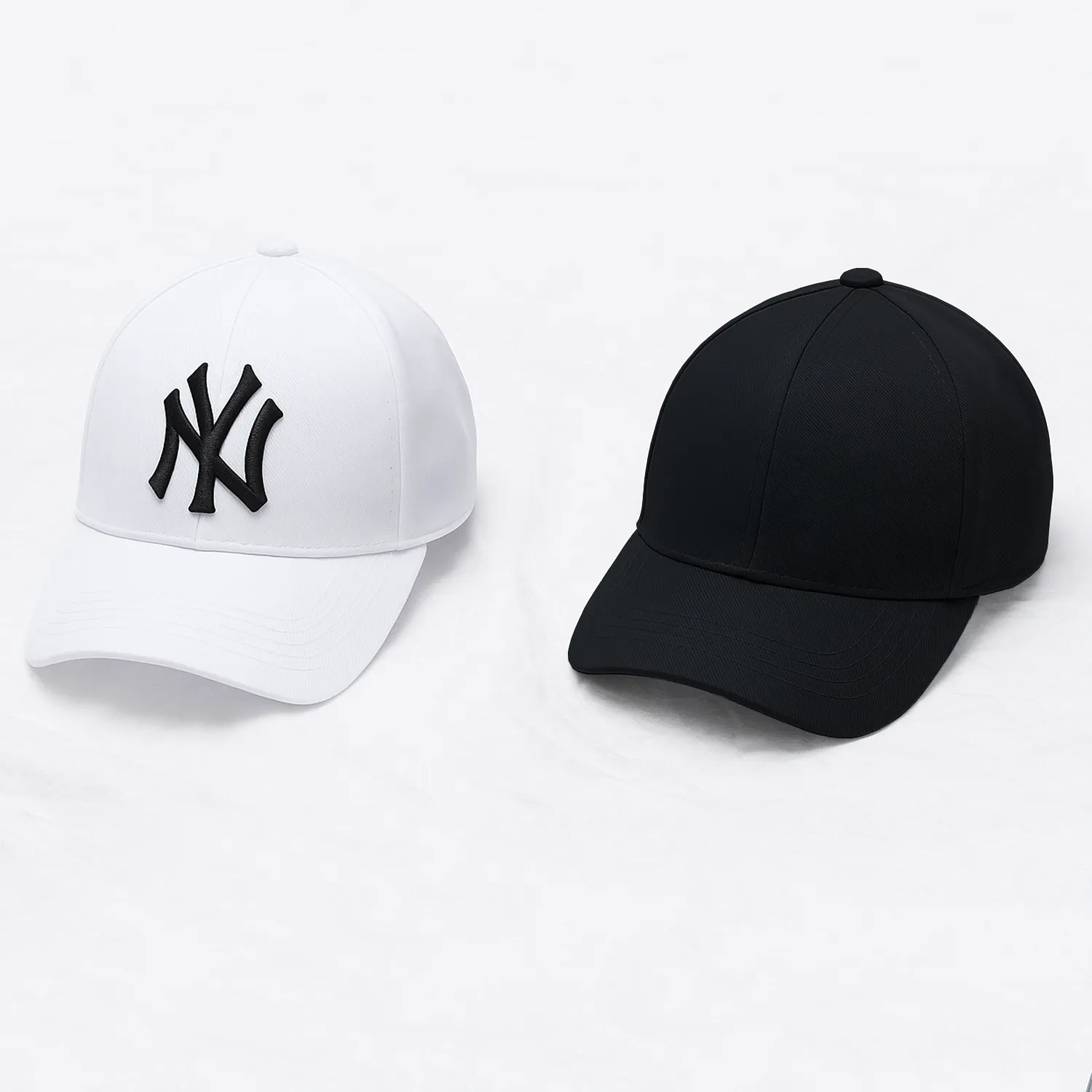 Phirsein Black & White Adjustable Baseball Caps Combo – Stylish Summer Hats for Men & Women - Image 4