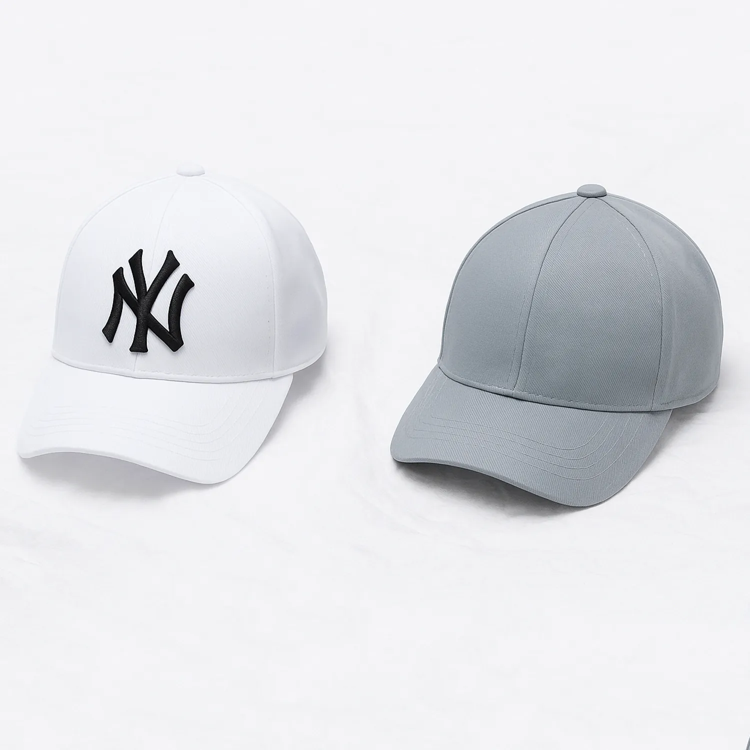 Phirsein ‘New York’ White and Steel Grey Adjustable Baseball Caps – Stylish Summer Hats for Men & Women - Image 4
