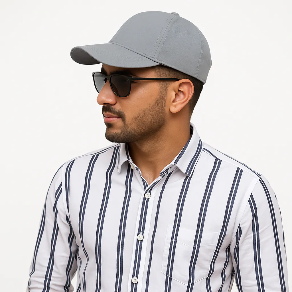 Phirsein Light Gray Adjustable Sports Cap for Men and Women | Premium Tin Tin Fabric | Unisex Stylish Baseball Cap for Outdoor, Gym & Daily Wear - Image 4