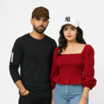 Phirsein ‘New York’ White and Maroon Adjustable Baseball Caps – Trendy Summer Hats for Men & Women - Image 2