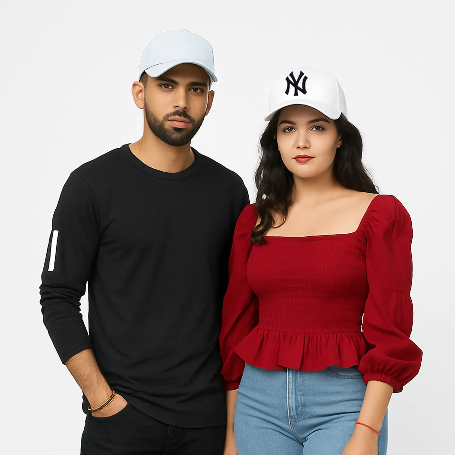 Phirsein ‘New York’ All-White Adjustable Baseball Caps – Summer Hats for Men & Women - Image 2