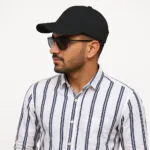 Phirsein Classic Black Adjustable Sports Cap for Men and Women | Premium Tin Tin Fabric | Unisex Stylish Baseball Cap for Outdoor, Gym & Daily Wear - Image 4