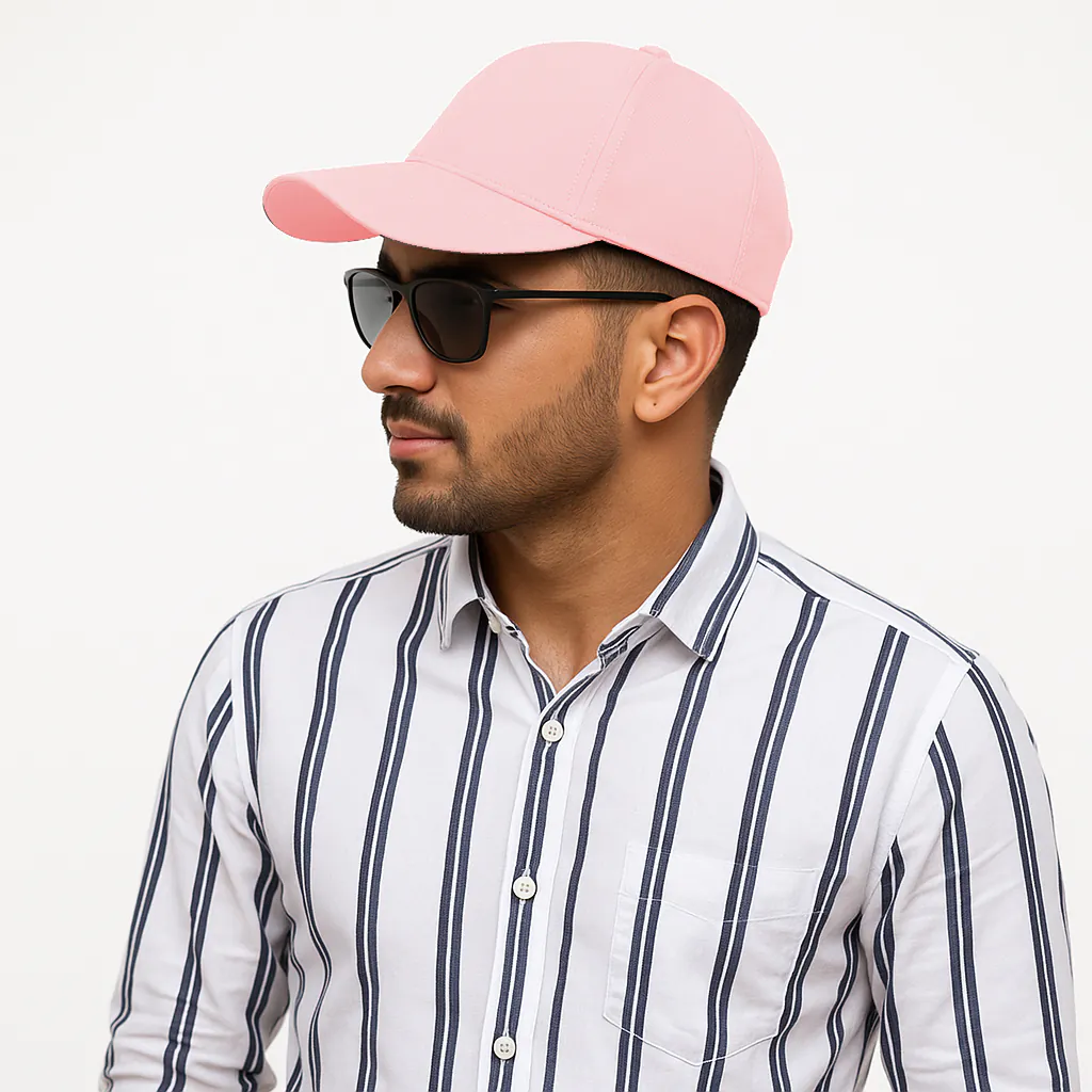 Phirsein Soft Pink Adjustable Sports Cap for Men and Women | Premium Tin Tin Fabric | Unisex Trendy Baseball Cap for Outdoor, Gym & Daily Wear - Image 4