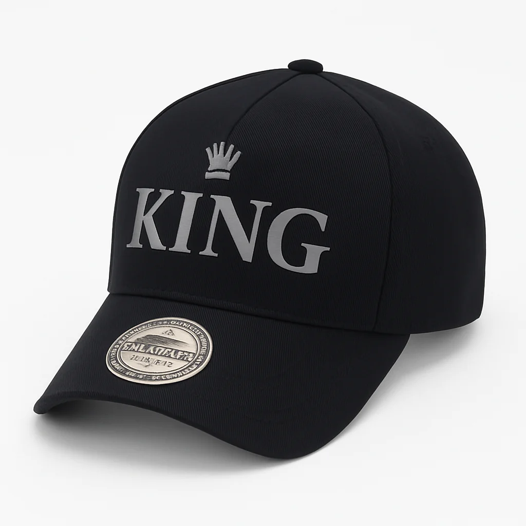 Phirsein Black "KING" Printed Adjustable Sports Cap for Men and Women | Premium Tin Tin Fabric | Bold Stylish Baseball Cap for Gym, Outdoor & Daily Wear - Image 3