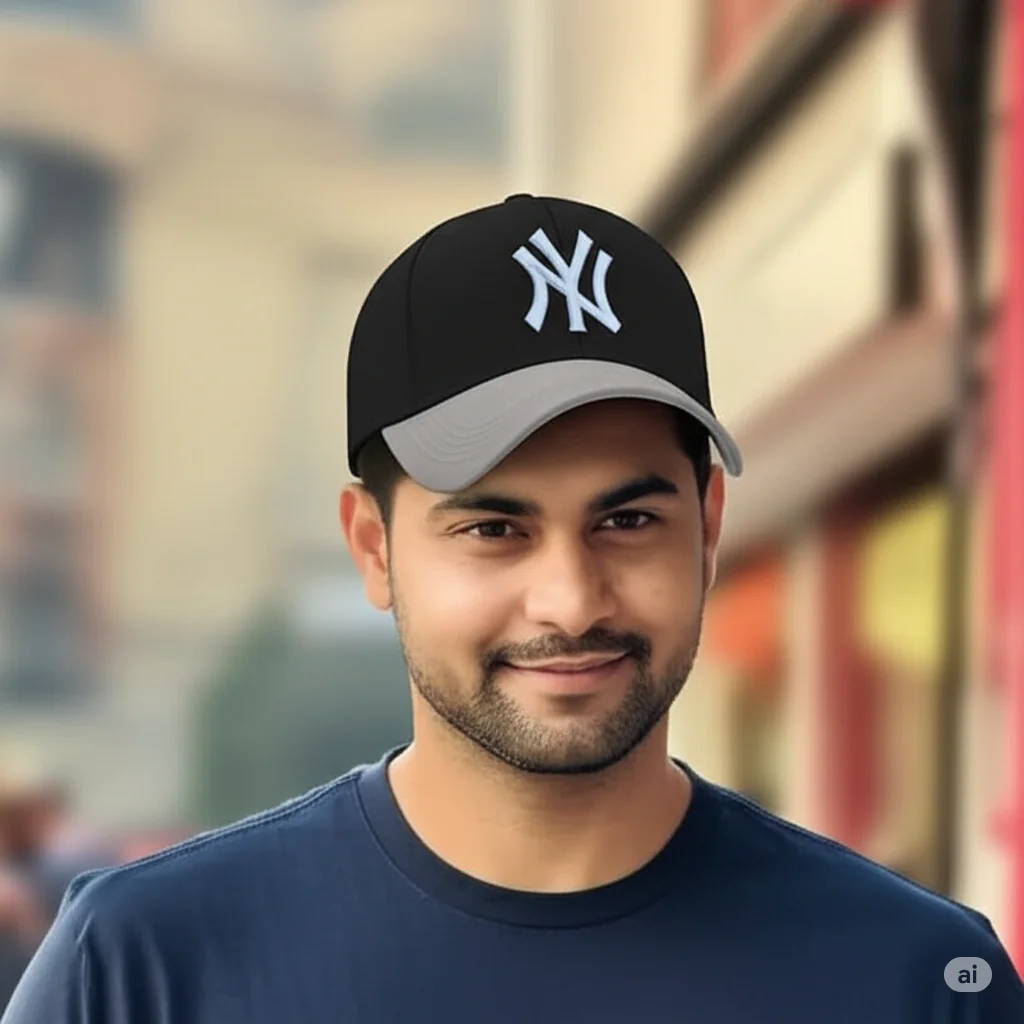 Phirsein Designer Black Adjustable Summer Baseball Sports Cap for Men and Women - Image 2