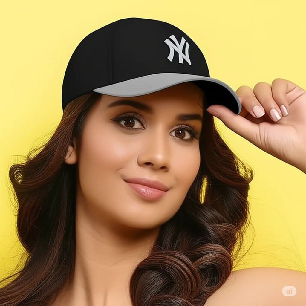 Phirsein Designer Black Adjustable Summer Baseball Sports Cap for Men and Women - Image 3