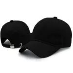 Phirsein Black Adjustable Summer Baseball Sports Cap for Men and Women