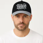 Phirsein Black and Grey 'Believe' Caps – Adjustable Summer Baseball Hats for Men & Women - Image 2